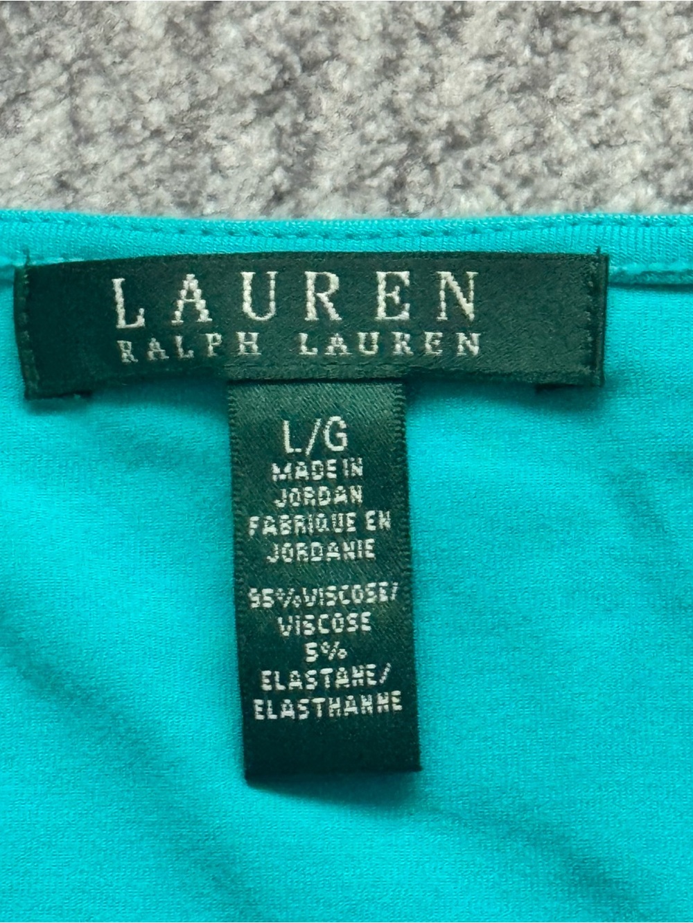 Ralph Lauren Teal Surplice Cap-Sleeve Ruched Top - Picture 7 of 7